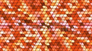 广播闪烁立方高科技三角形，橙色，抽象，循环，4K